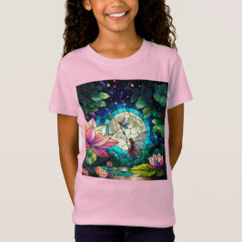 T-Shirt Stained Glass Little Fairy With Dragonfly