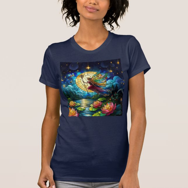 T-shirt Stained Glass Moonlight Flight Fairy  (Devant)