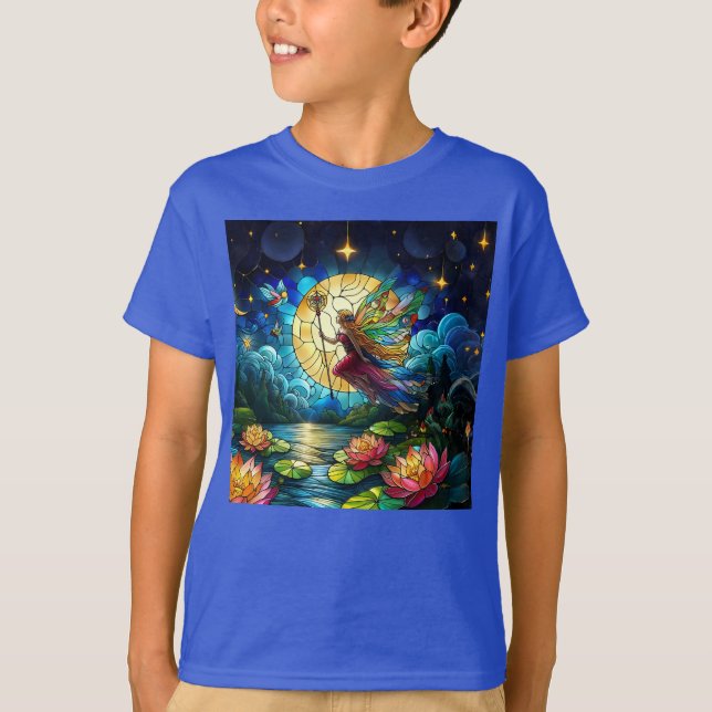 T-shirt Stained Glass Moonlight Flight Fairy  (Devant)