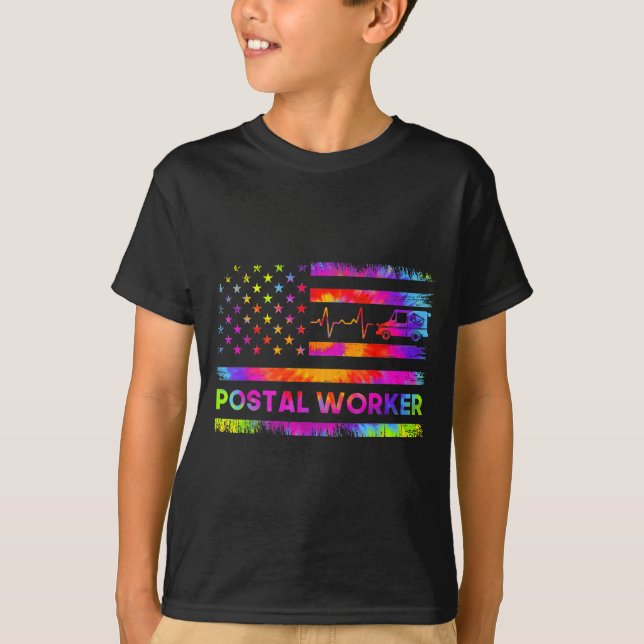 T-shirt Stal Worker Tie Dye Proud Mail Carrier Mail Lady P (Devant)