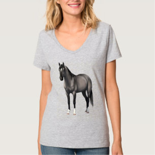 T-shirt Stallion Cheval Gris Grulla Quarter