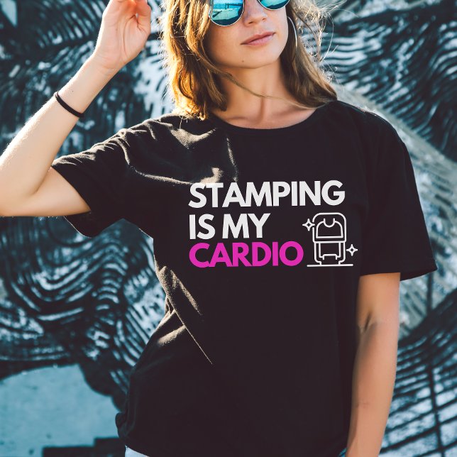 T-shirt Stampage est mon Cardio Hot Rose Notaire Noir (Créateur téléchargé)