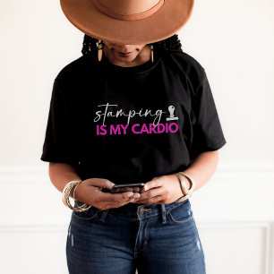 T-shirt Stamping est mon Cardio Rose Funny Notaire Noir T-