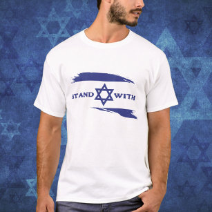 T-shirt Stand avec le drapeau bleu et blanc d'Israël