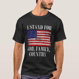 T-shirt Stand For God Famille Pays Drapeau Américain Patri