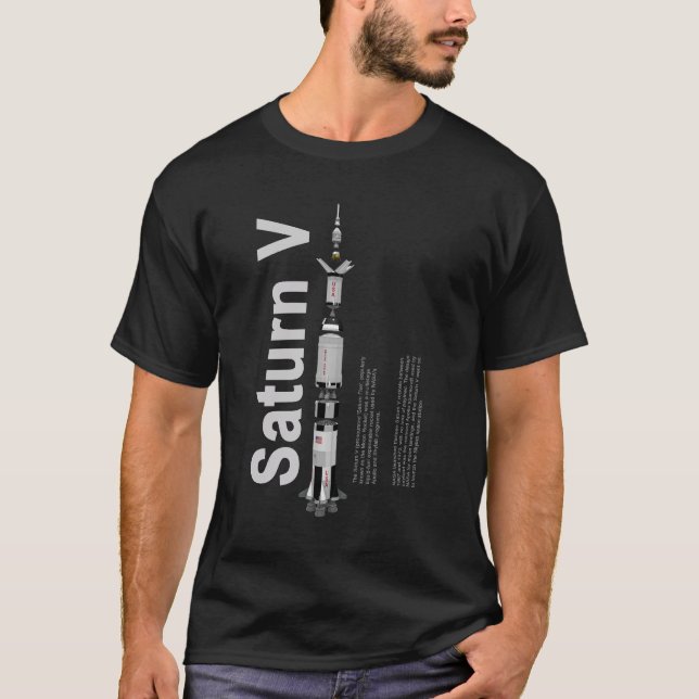 T-shirt standard noir de SaturnV (Devant)
