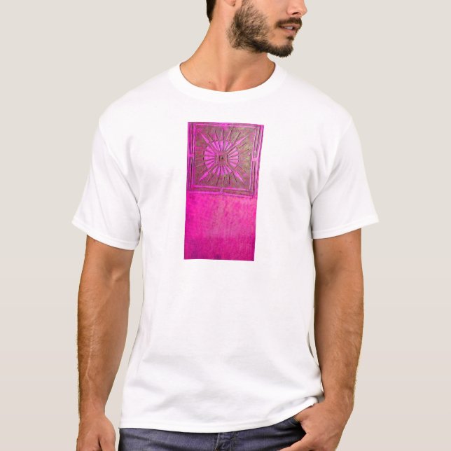 T-shirt STAR DU MATIN Rose, Fuchsia Black, Monogramme (Devant)