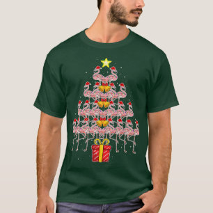 T-shirt Star Flamant rose sapin de Noël Funny Pink Santa H