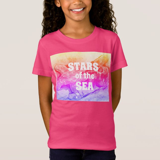 T-Shirt star rose des filles de la chemise de mer (Devant)