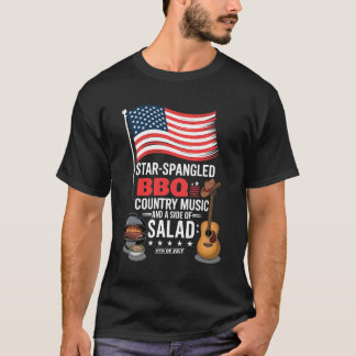 T-shirt Star Spangé BBQ Country Music Salade 4 juillet