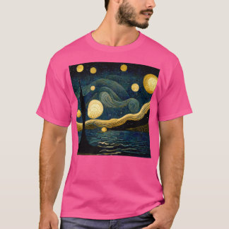 T-shirt Starry Night Art Déco Vincent van Gogh Art Premium