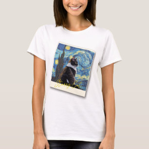 T-shirt Starry night cat