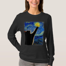 Starry Night Cat, Van Gogh Amoureux des chats Cat