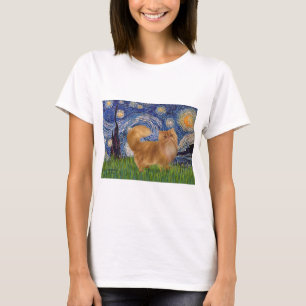 T-shirt Starry Night - Chat perse rouge
