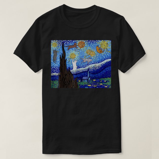 T-shirt Starry Night Vincent van Gogh Célèbre Peinture Sta (Design devant)
