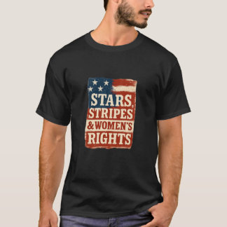 T-shirt Stars, Stripes & Women’s Rights Distressed Flag