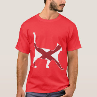 T-shirt State of Alabama Flag for Cat Lovers Oversized