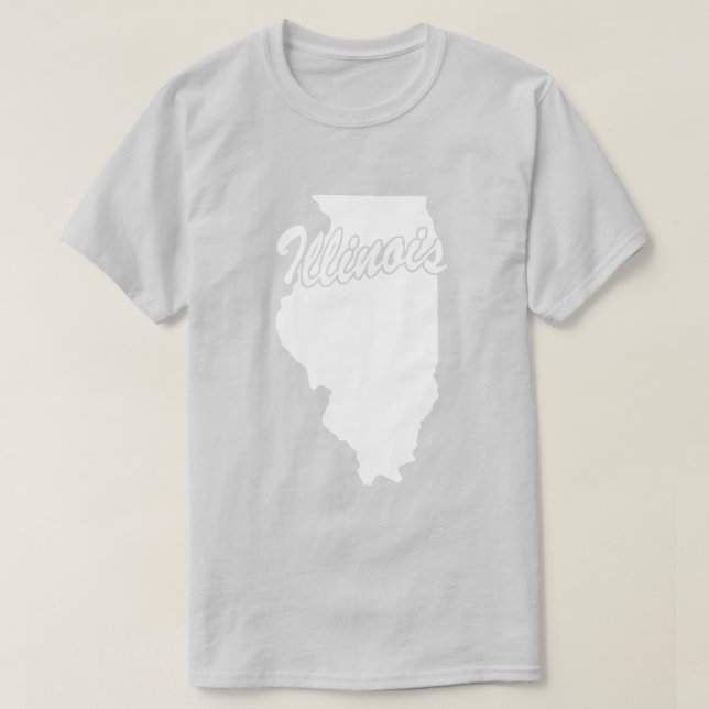 T-shirt State Of Illinois Shape (Design devant)
