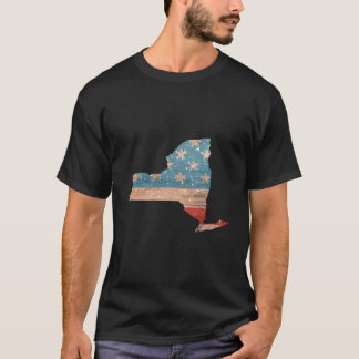 T-shirt State Of New York Patriotic Usa Flag For