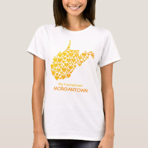 T-shirt State West Virginia Silhouette Hearts & Hometown