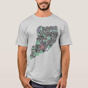 T-shirt Staten Island NY Typographie Carte Tee - shirt