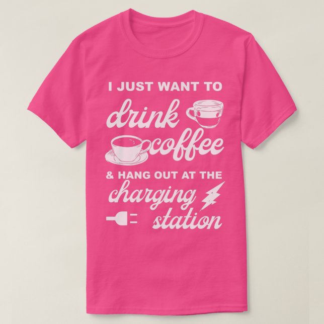 T-shirt Station de chargement de café Auto Sports Électriq (Design devant)