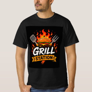 T-shirt 🔥 Station de Grill Burgers Restaurant Équipe de C
