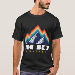 T-shirt Station De Ski Big Sky Montana Usa 1980S Retro