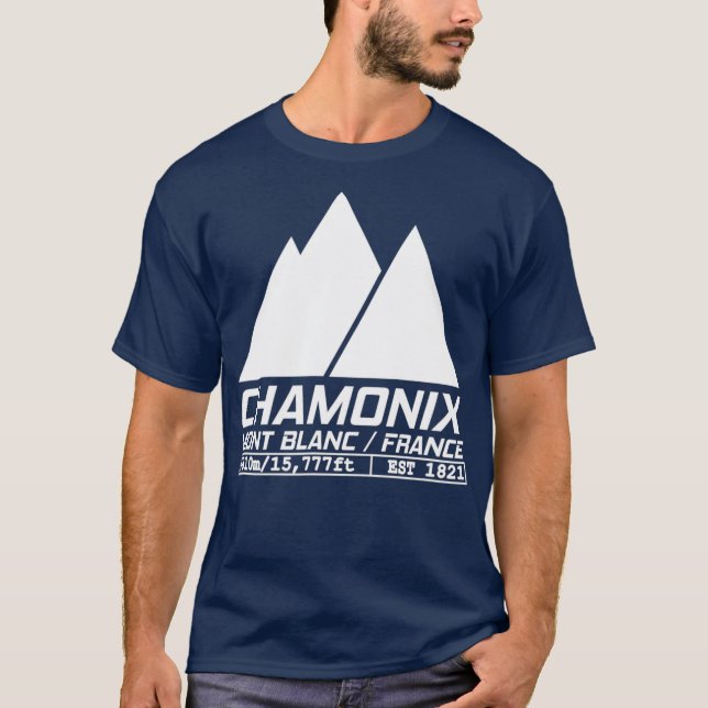 T-shirt Station de ski Chamonix Ski Mont Blanc France (Devant)