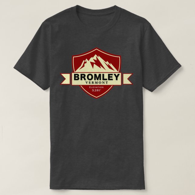 T-shirt Station de ski de Bromley Mountain Zone Sticker Ve (Design devant)