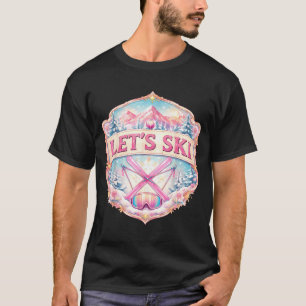 T-shirt Station de ski Lets femme skieuse fille hiver