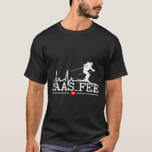 T-shirt Station de ski Saas-fee Heartbeat Swiss Alps Ski