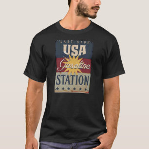 T-shirt station service des Etats-Unis