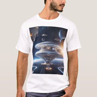 T-Shirt Station Spatiale de Science-Fiction Futuri