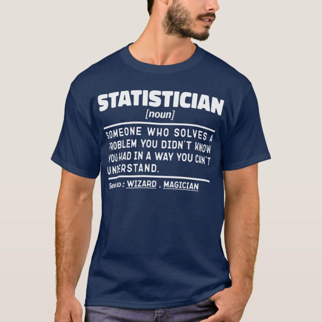 T-shirt Statisticien Noun Définition Feuille de calcul Drô (Devant)