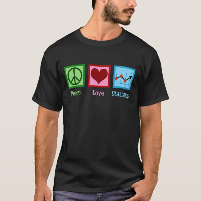 T-shirt Statistiques d'amour de paix (Devant)