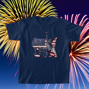 T-shirt Statue cool De La Liberté Enfants patriotiques uni