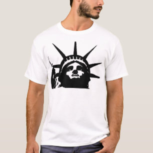 T-shirt Statue d'Art Pop Noir & Blanc de la Liberté