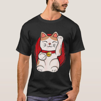 T-shirt Statue de chat chanceux Maneki-Neko agitant dans l