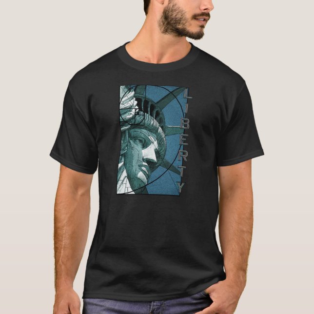 T-shirt Statue de conception de liberté (Devant)