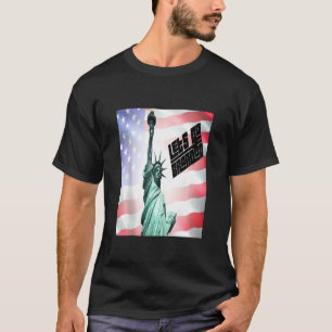 T-shirt Statue De La Liberté Avec Drapeau Américain
