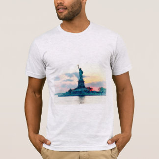 T-shirt Statue de la Liberté, Coucher de soleil, Édition P
