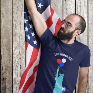 T-shirt Statue de la Liberté de dessin animé patriotique p