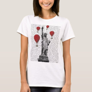 T-shirt Statue de la liberté et des ballons à air d'un