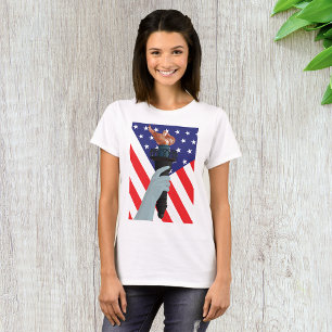 T-shirt Statue de la Liberté Torch avec drapeau américain