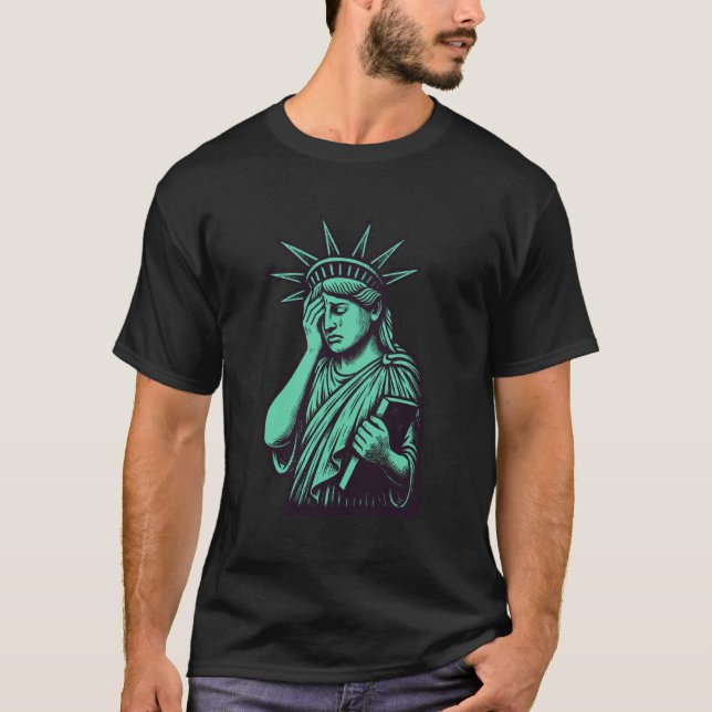 T-shirt Statue de la Liberté triste (Devant)