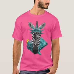 T-shirt Statue De La Liberté Zebra 4 juillet Animal Usa Am