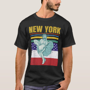 T-shirt Statue De New York De Liberty USA Drapeau Amérique