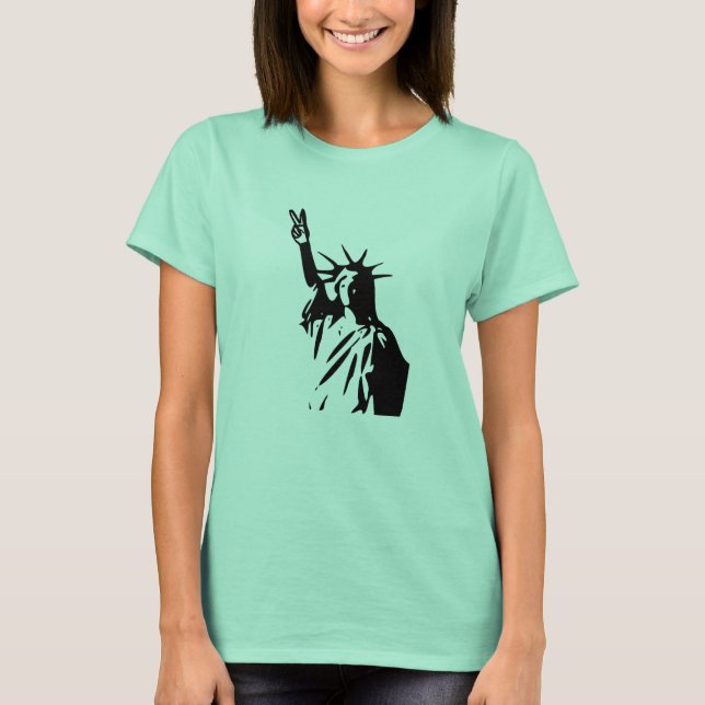 T-shirt Statue de signe de paix de liberté (Devant)