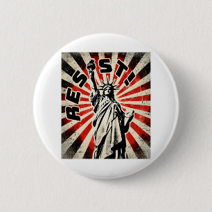 T-Shirt-Statue der Freiheit Resist Aktivismus befr Button